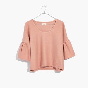 NWT Madewell • Textured Chic Ruffled Sleeve Top